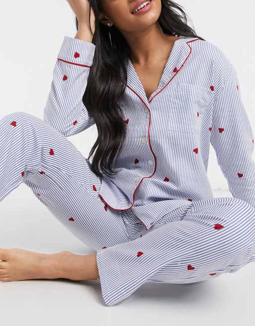 Womens discount heart pyjamas