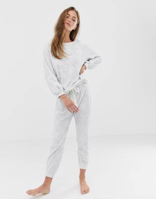 Women'secret studded knit jumper loungewear set in grey | ASOS