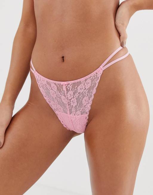 Women'secret – Push-up-BH mit Trägern und Tanga in Sanftrosa im Set, 3 von 3
