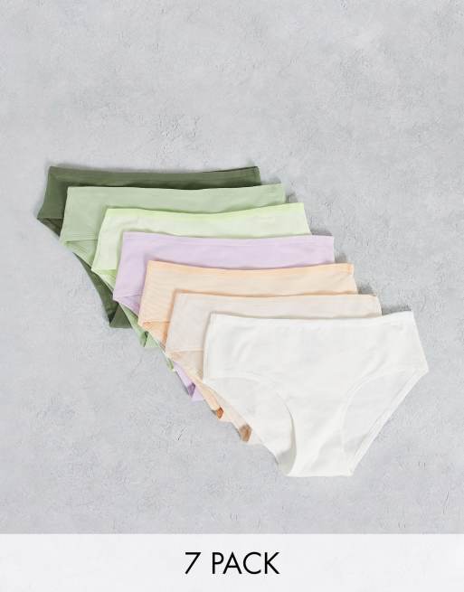 Women'secret – Zestaw 7 par bawełnianych fig w paski w różnych kolorach