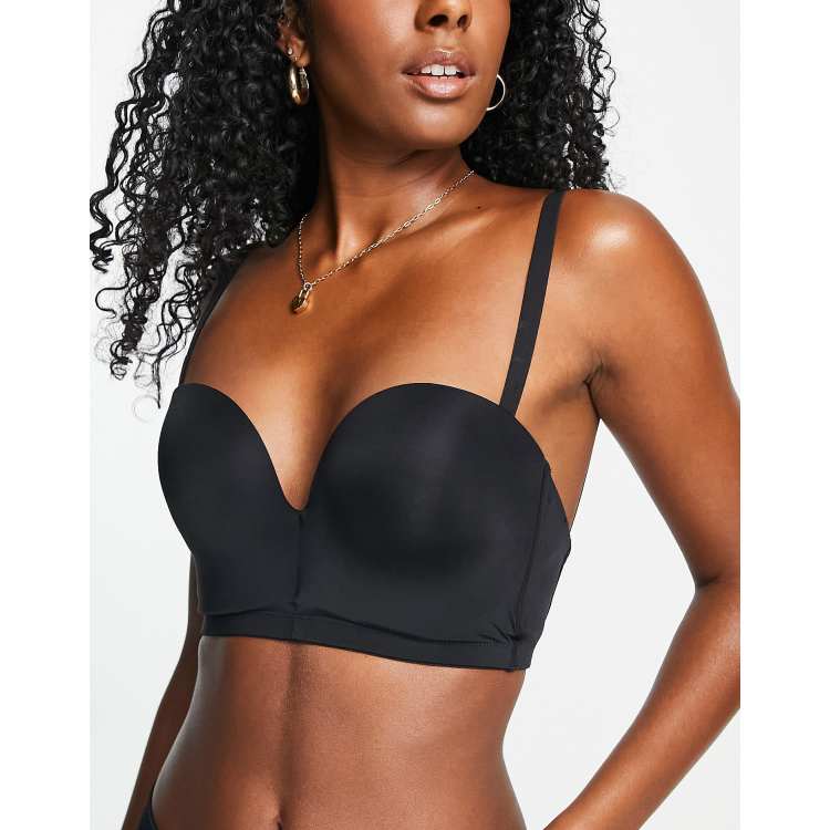 Wonderbra Ultimate Deep Plunge Low Cut Bra Black US 34D at