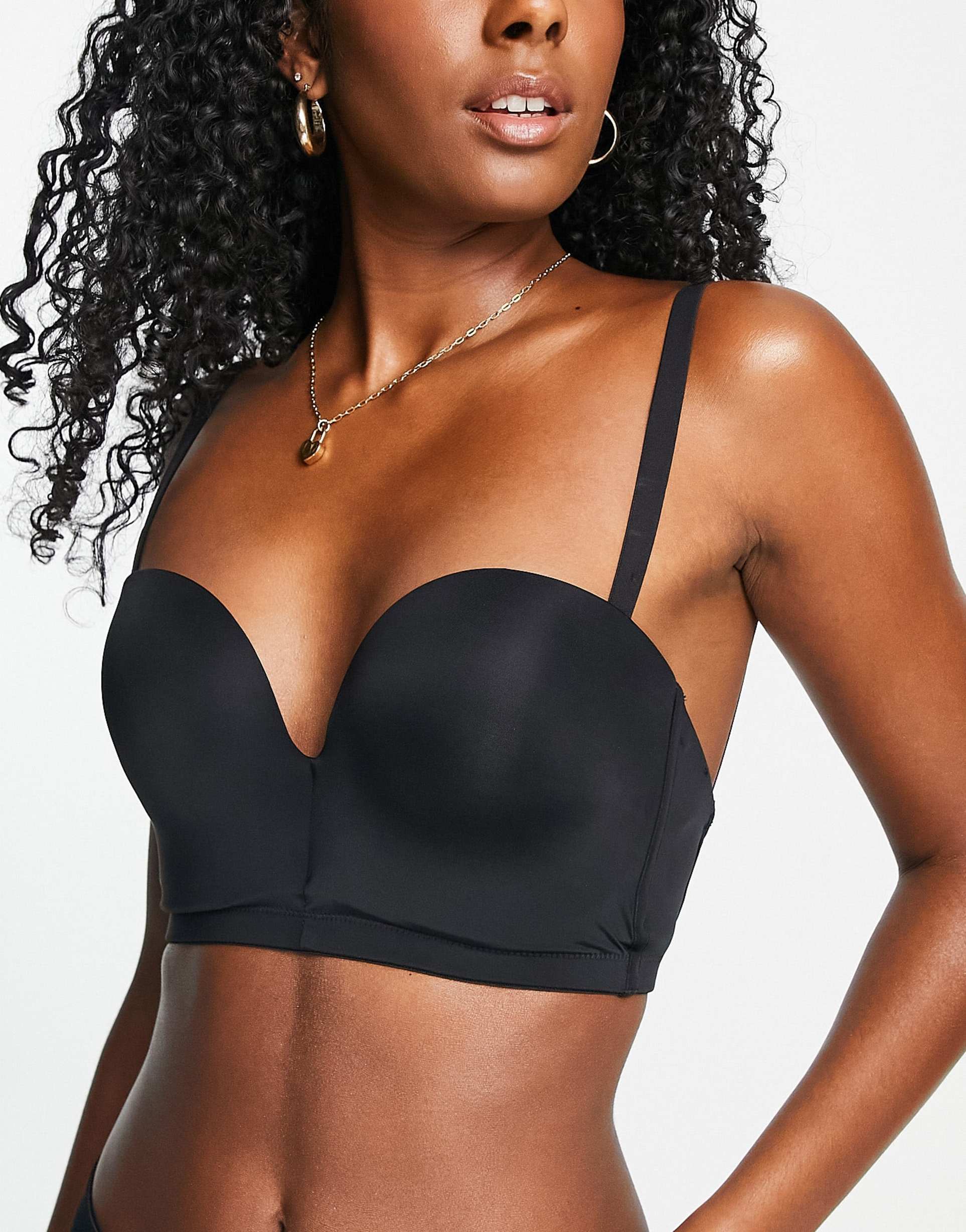 wonderbra ultimate backless plunge push up bra in black