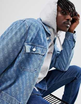 all over print denim jacket