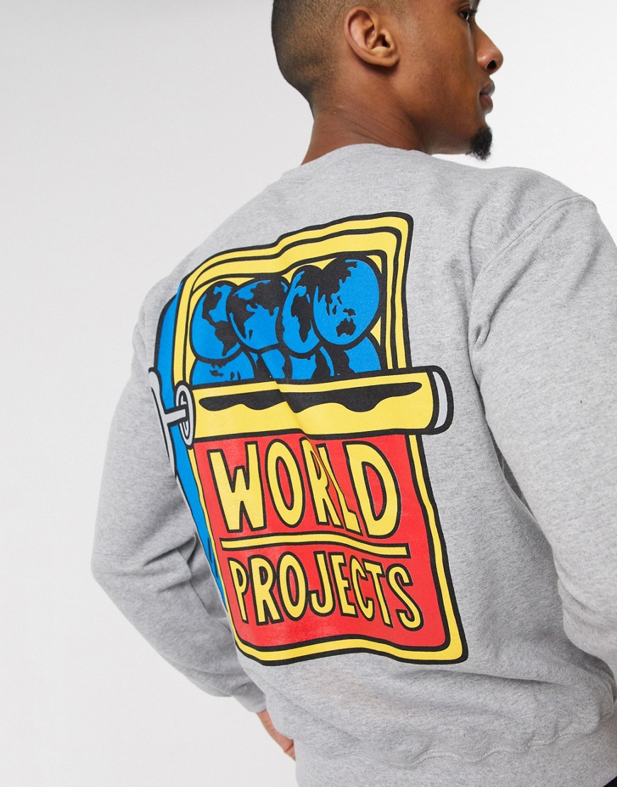 World Projects - Sweater met print op de achterkant-Grijs