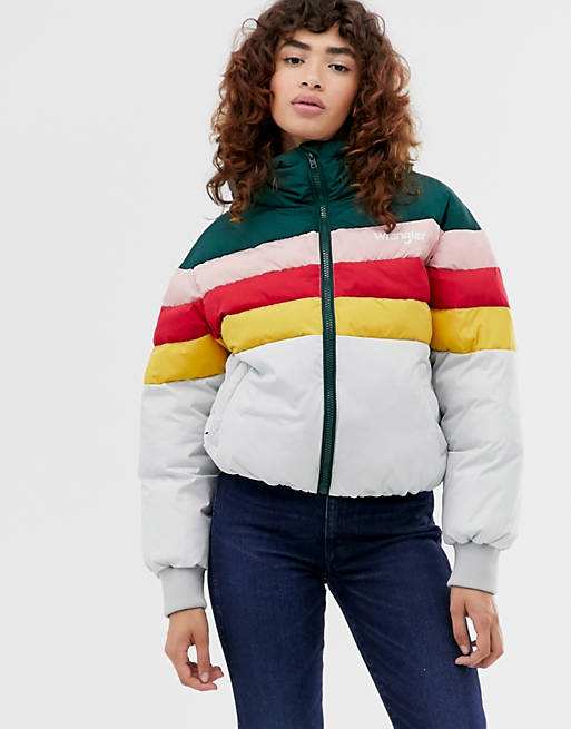wranger rainbow cropped padded jacket | ASOS