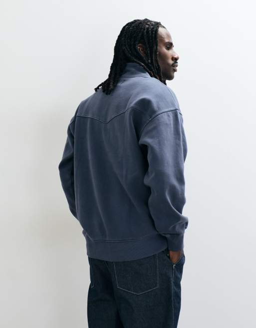 Wrangler 1/4-Zip-Sweatshirt in Blau, 5 von 5