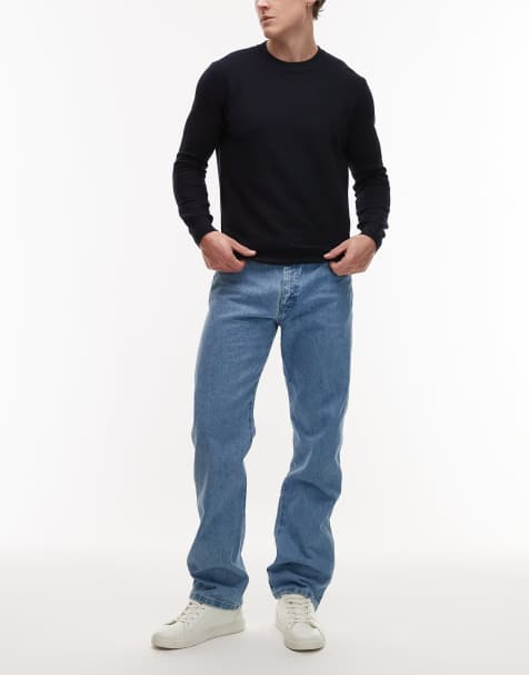 Wrangler – 13MWZ – Mellanblå, tvättade jeans i cowboystil med raka ben - view 1