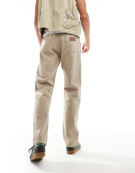 Wrangler 13MWZ original cowboy straight fit jeans in tan overdyed, 4 of 5