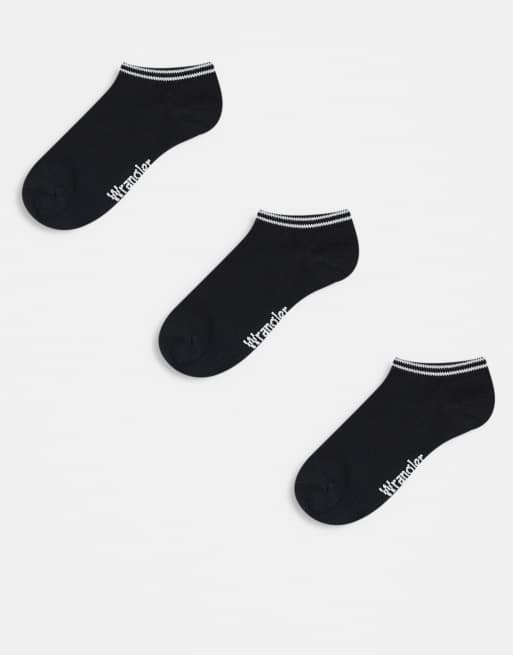 Wrangler 3 pack duffy trainer liners in black