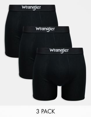 Wrangler 3 pack wilkins medium length trunks in black