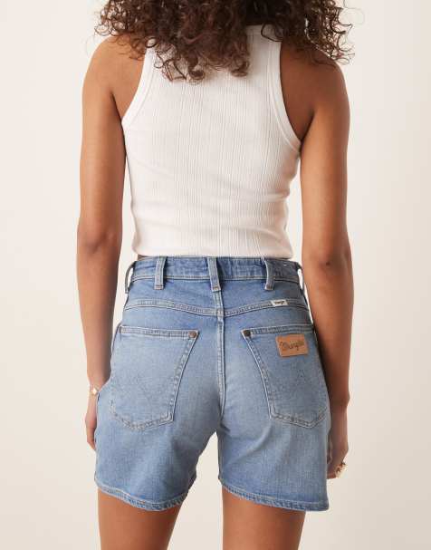 Wrangler 5inch cowboy denim short in light blue - view 1