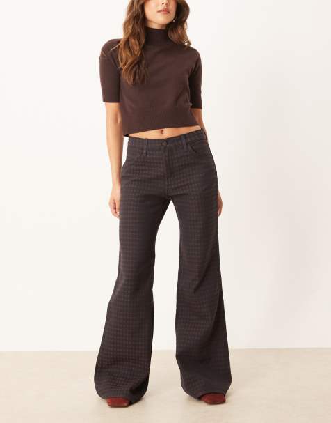 Wrangler 70s flare jeans in mahogany - view 1