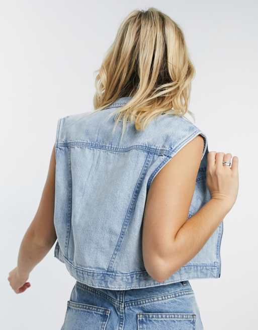 Wrangler sleeveless denim on sale jacket