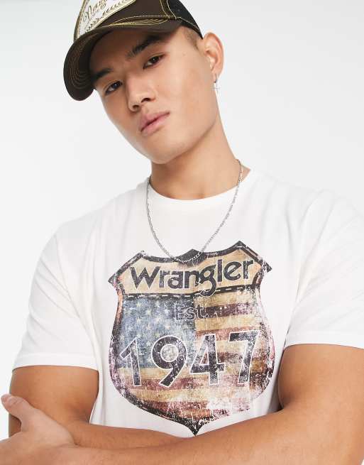 Wrangler white sale t shirt