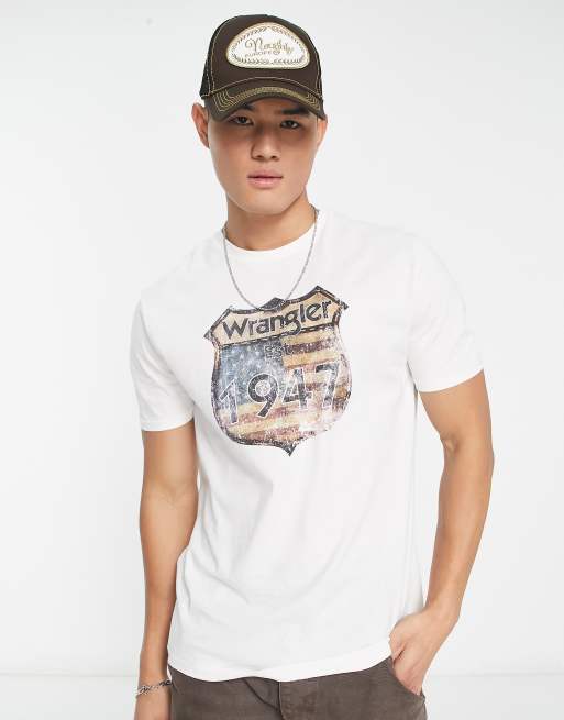 Wrangler - Americana - T-shirt in wit