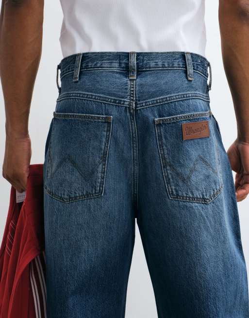 Wrangler baggy barrel denim jeans in dark wash, 5 of 5