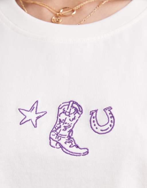 Wrangler - Band-T-shirt in gebroken wit, 2 van 4