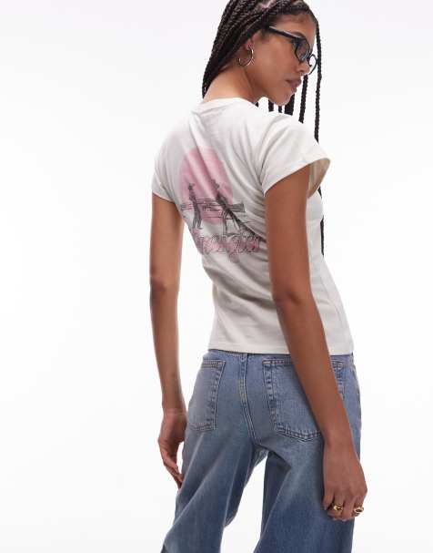Wrangler band t-shirt with back print in vintage white - view 1