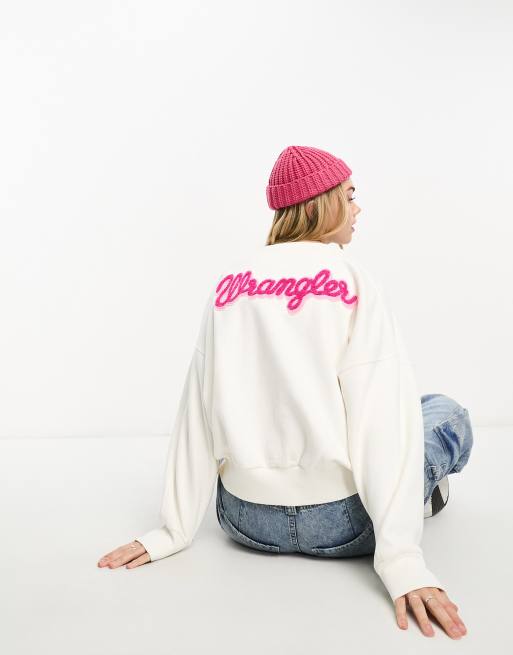 Wrangler Barbie sweatshirt in white with back print | ASOS