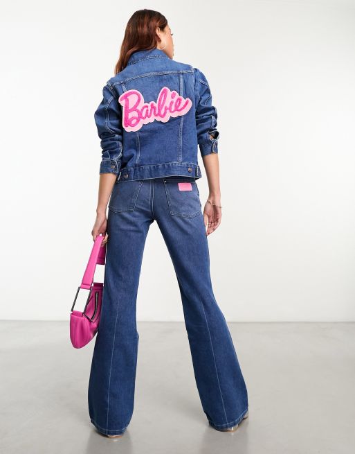 Veste en jean barbie new arrivals