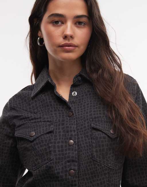 Wrangler barrel jurk met lange mouwen in zwart, 3 van 4