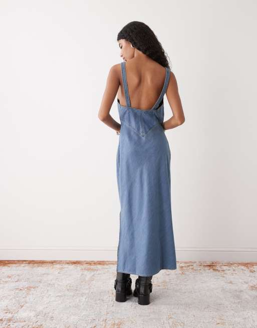 Wrangler bias slip dress in navy, 2 of 4