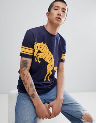 Wrangler – Blå och gul t-shirt i rugbymodell-Marinblå