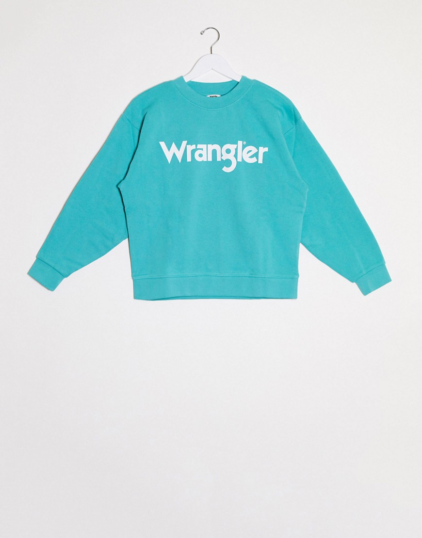 Wrangler – Blå sweatshirt med logga