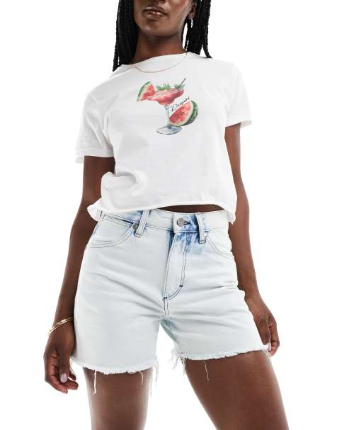 Wrangler – Blekblå jeansshorts i cowboystil - view 1