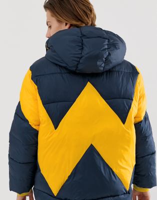 wrangler blue & yellow padded jacket
