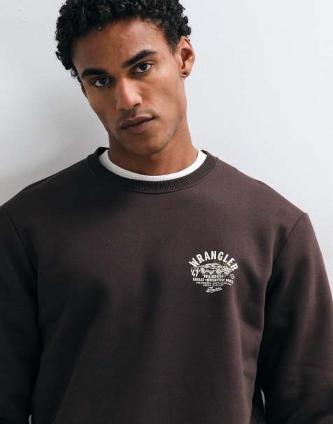 Wrangler bluza z nadrukiem graficznym, brązowa - view 1