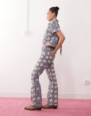 Wrangler Bootcut 70s Print Jeans In Multi