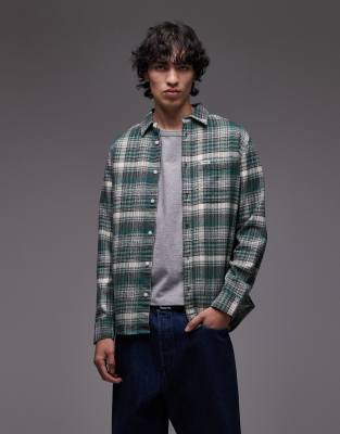 Wrangler Wrangler brushed check long sleeve shirt in green