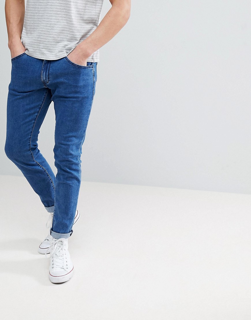 Wrangler - Bryson - skinny jeans lavet af stone-Blå