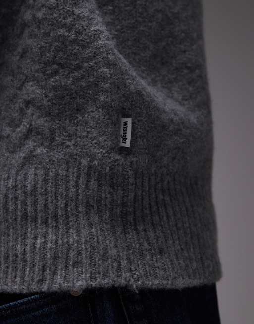 Wrangler cable knit jumper in grey