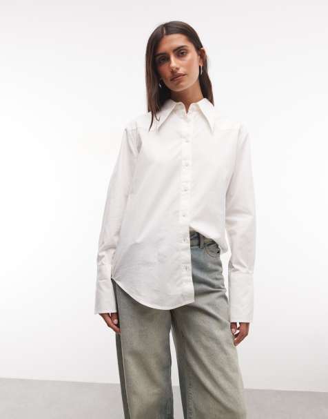 Wrangler camicia con colletto dramma in bianco sporco - view 1