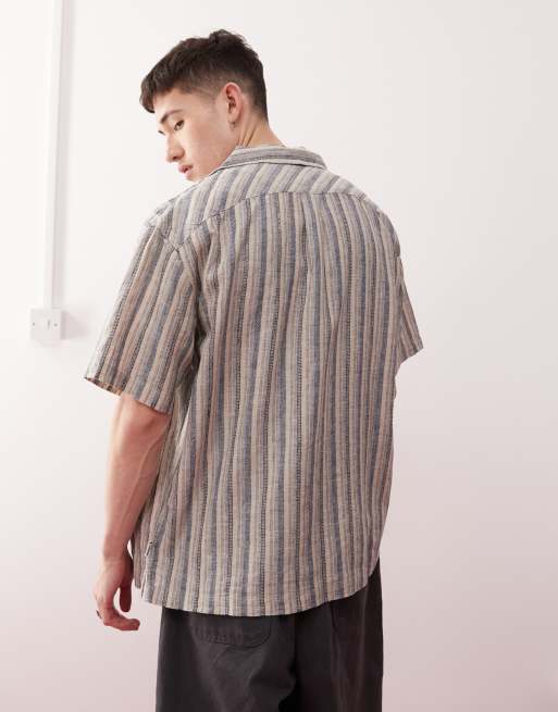 Wrangler Camicia resort comoda in misto cotone e lino blu indaco