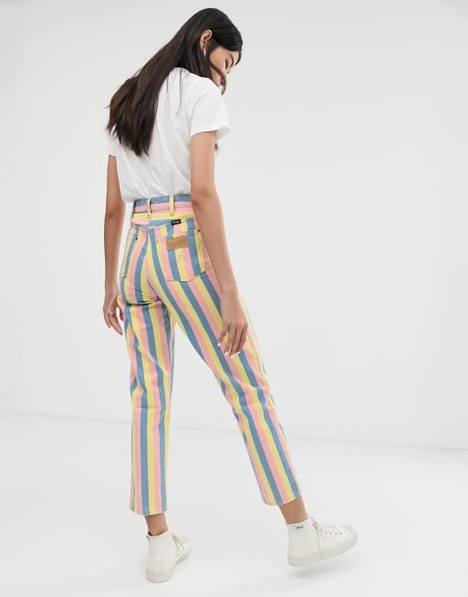 Wrangler candy stripe high rise mom jean | ASOS