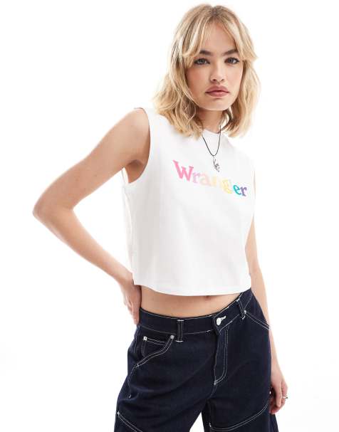 Wrangler - Canotta bianca con logo colorato - view 1