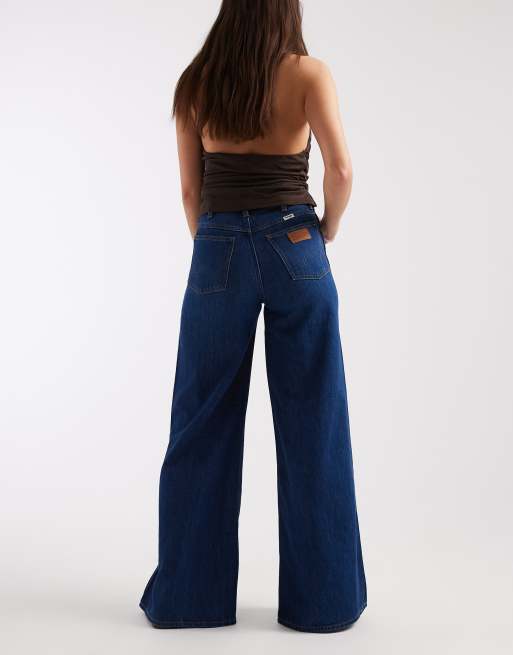 Wrangler – Canyon – Jeans in dunkelblauer Waschung mit hohem Bund und weitem Bein, 2 von 5