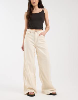 Canyon - Jeans in Ecru mit weitem Bein-Neutral Neutral W27 L32