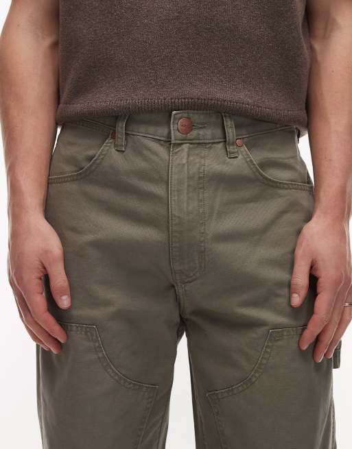 Wrangler carpenter-bukser med dobbelt knæ i grøn, 5 af 5