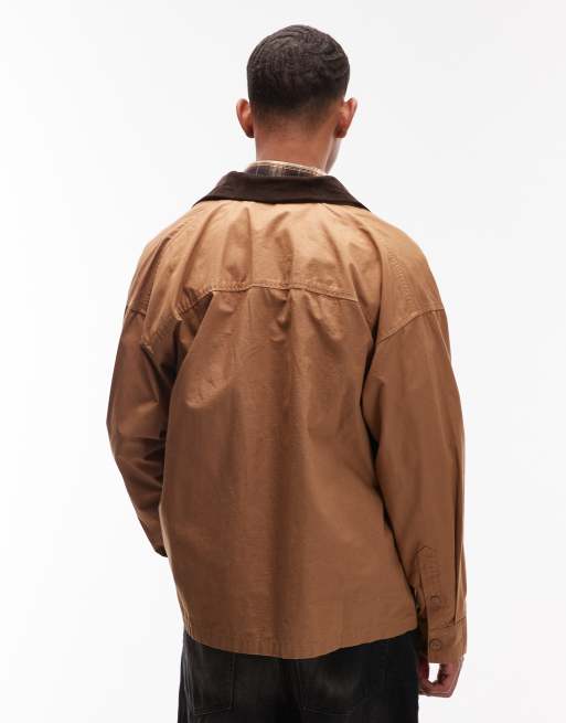 Wrangler – Casey Jones – Brun overshirt i kanvas med arbetarstil, 3 av 5