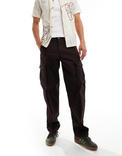 Wrangler - Casey Jones - Brune arbejds-cargobukser med afslappet pasform i twill, 5 af 5