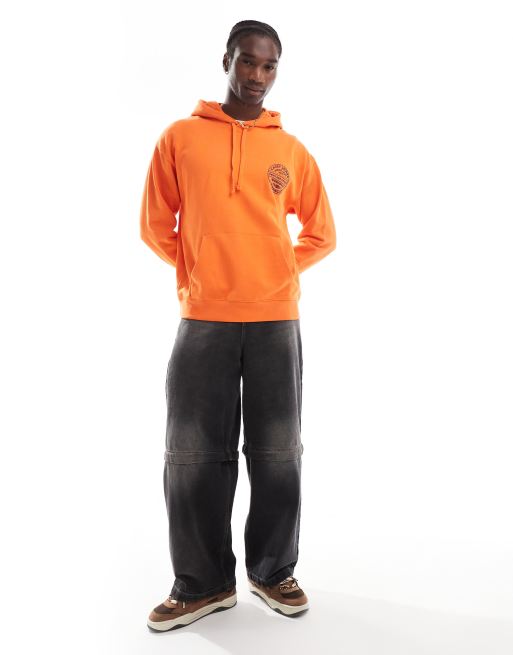 Wrangler - Casey Jones - Felpa con cappuccio oversize arancione vintage con logo circolare, 4 di 4