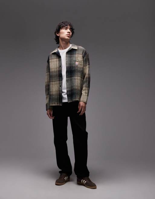 Wrangler - Casey Jones - Grøn workwear-skjorte med lange ærmer, vaffeltekstur og tern, 2 af 5