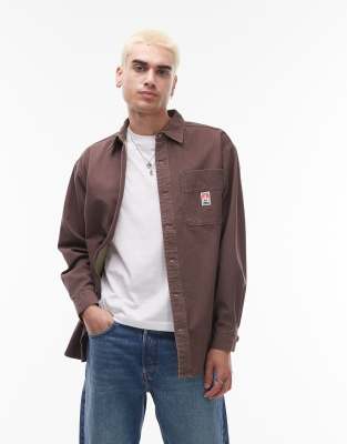 Wrangler – Casey Jones – Koszula z długim rękawem w stylu roboczym w spranym brązowym kolorze