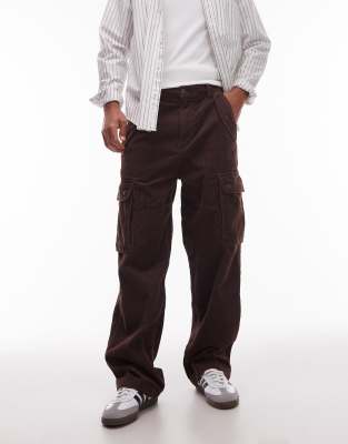Wrangler Casey Jones Loose Cargo Pants In Brown