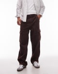 [Wrangler] Wrangler Casey Jones loose cargo pants in brown cord W30 L32 Mahogany