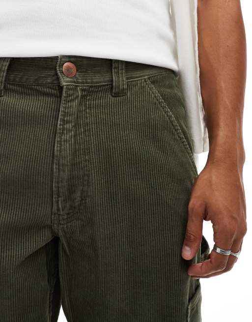 Wrangler – Casey Jones – Mörkgröna lediga snickarbyxor i manchester, 5 av 5